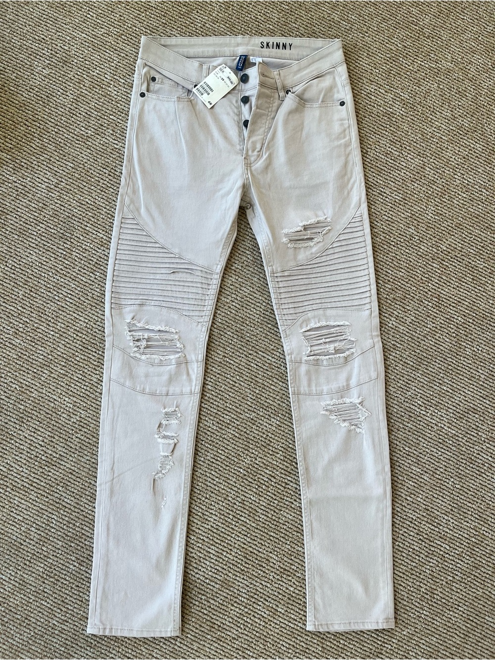 H&M Divided Beige Skinny Jeans, Size 29, NWT